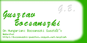 gusztav bocsanszki business card